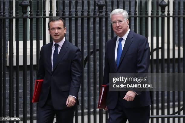 Britain's Wales Secretary Alun Cairns Britain's Defence Secretary Michael Fallon arrives to attend a Cabinet meeting at 10 Downing Street in central...