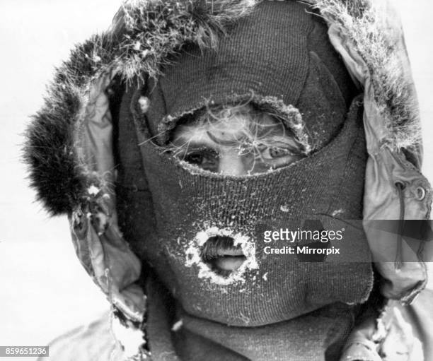 Sir Ranulph Twistleton Wykeham Fiennes, explorer, at the North Pole during the Transglobe Expedition. 11th April 1982.
