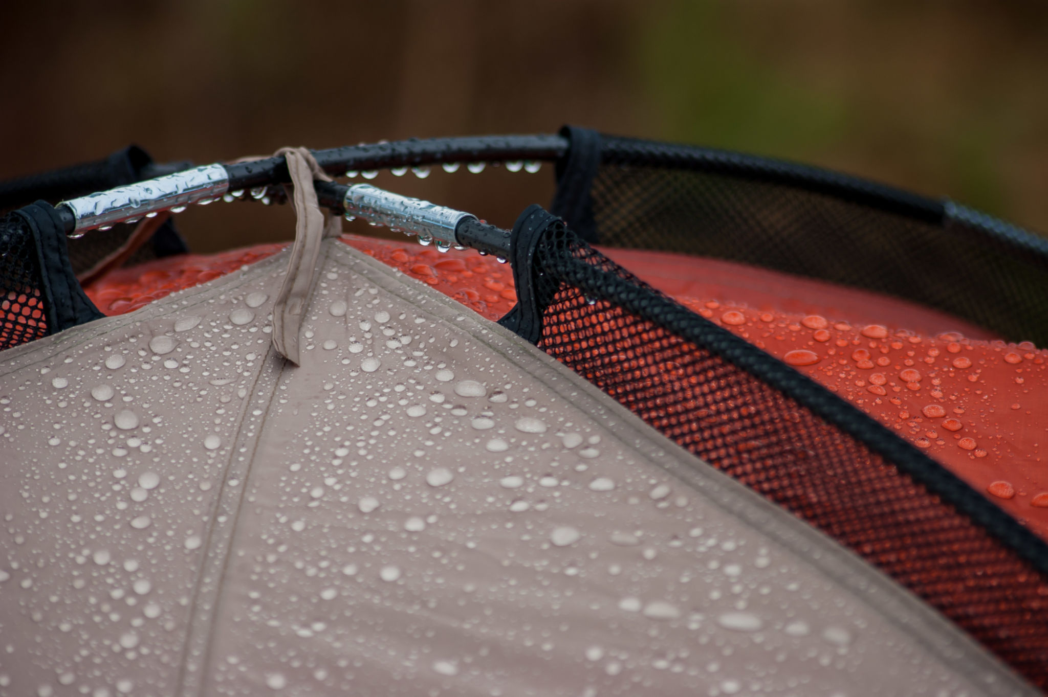 tent in rain