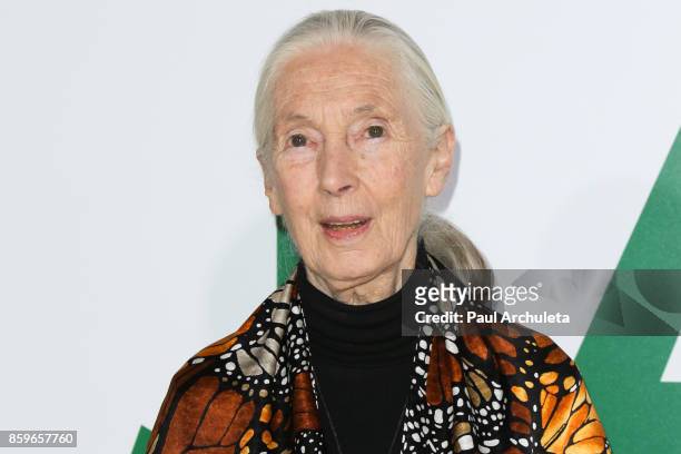 Primatologist Dr. Jane Goodall attends the premiere of National Geographic documentary films' "Jane" at the Hollywood Bowl on October 9, 2017 in...