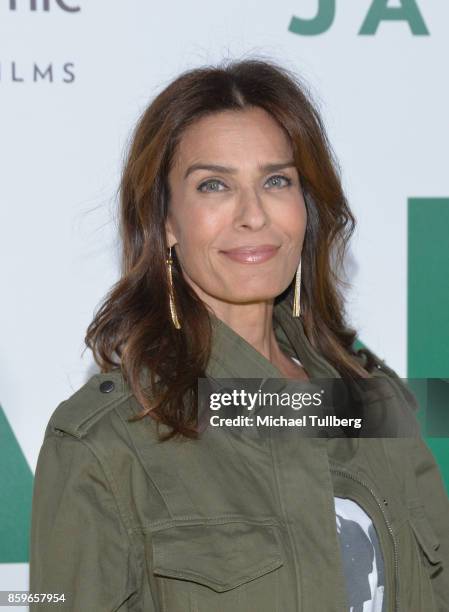 Actress Kristian Alfonso arrives at the premiere of National Geographic Documentary Films' 'Jane' at the Hollywood Bowl on October 9, 2017 in...