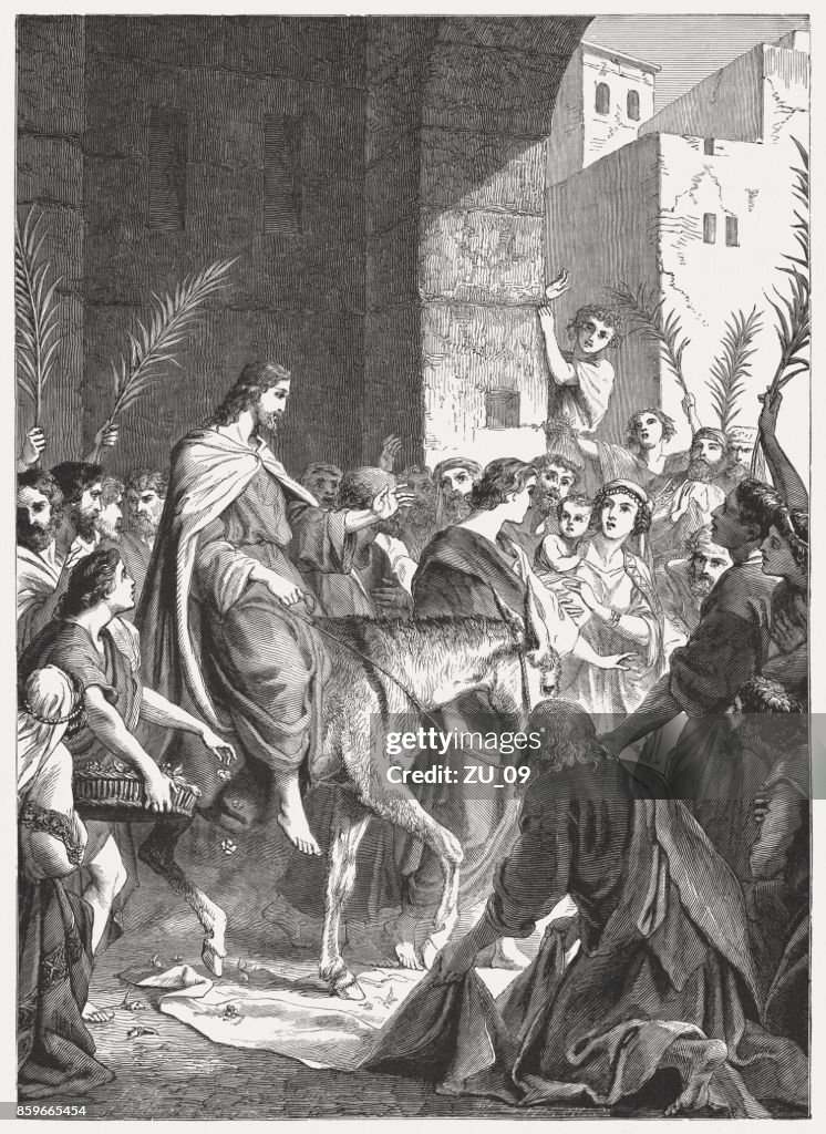 Entrée triomphale de Jésus à Jérusalem (Jean 12), publié en 1886