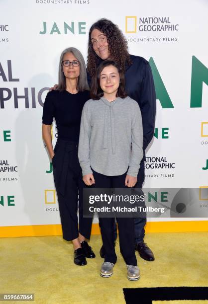 Singer-songwriter 'Weird Al' Yankovic, his wife Suzanne Yankovic and their daughter Nina Yankovic arrive at the premiere of National Geographic...