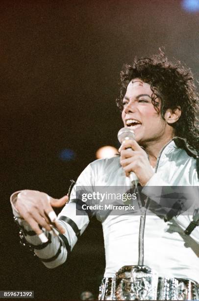 Michael Jackson seen here in concert at Milton Keynes. 10th September 1988.