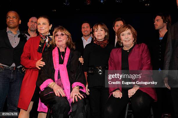 Darrian Ford, Tovah Feldshuh, Phyllis Newman, Alice Playten and Anne Meare attends the Broadway For A New America gala at the Peter Norton Symphony...