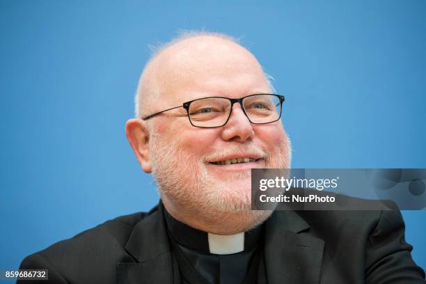 Chairman of the German Bishops' Conference Cardinal Reinhard Marx speaks at the Bundespressekonferenz in Berlin, Germany on October 10, 2017.