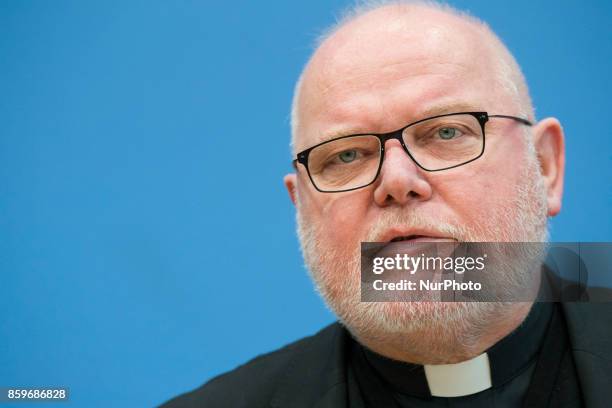 Chairman of the German Bishops' Conference Cardinal Reinhard Marx speaks at the Bundespressekonferenz in Berlin, Germany on October 10, 2017.