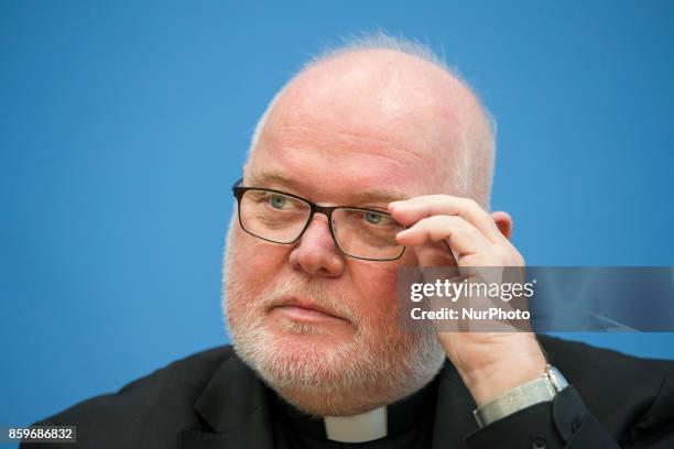 Chairman of the German Bishops' Conference Cardinal Reinhard Marx speaks at the Bundespressekonferenz in Berlin, Germany on October 10, 2017.