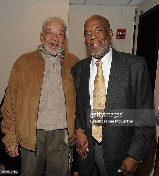 Bill Withers and Howard Bingham attend the Our Time Theatre Company honoring of Howard Bingham at the Jack H. Skirball Center for the Performing Arts...