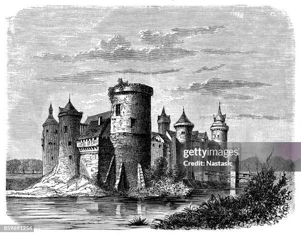 schloss in rouen, frankreich - castle france stock-grafiken, -clipart, -cartoons und -symbole