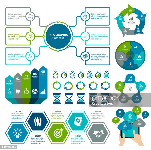 stockillustraties, clipart, cartoons en iconen met infographic elementen - machineonderdeel