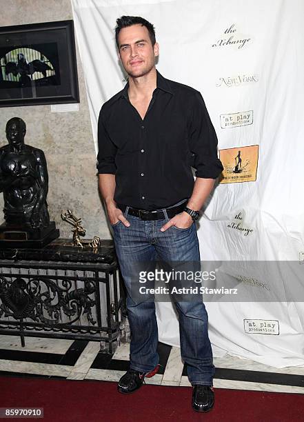 Actor Cheyenne Jackson attends the 24 Hour Musicals after party at The National Arts Club on April 13, 2009 in New York City.