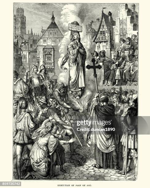 execution of joan of arc - st joan of arc stock illustrations