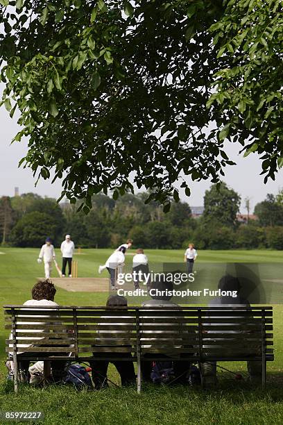 Eton boys play cricket on the fields of Eton College on June 19, 2007 in Eton, England. An icon amongst private schools, since its founding in 1440...