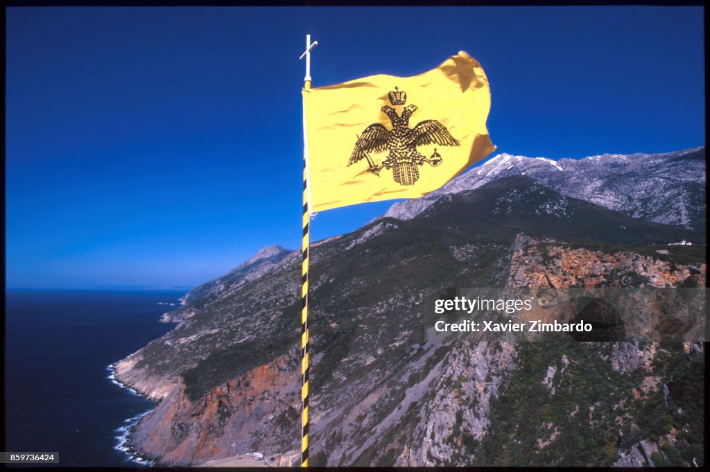 The Flag Of The Mount Athos Monastic Republic, Greece