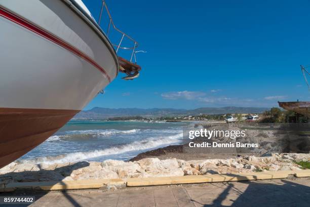 latchi, harbour,  marina, near polis, cyprus - latchi stockfoto's en -beelden