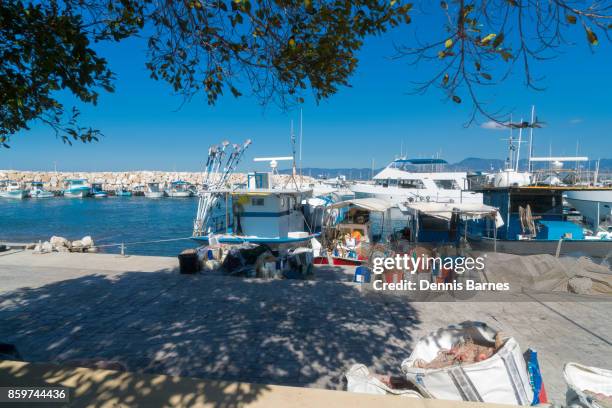 latchi, harbour,  marina, near polis, cyprus - latchi stockfoto's en -beelden