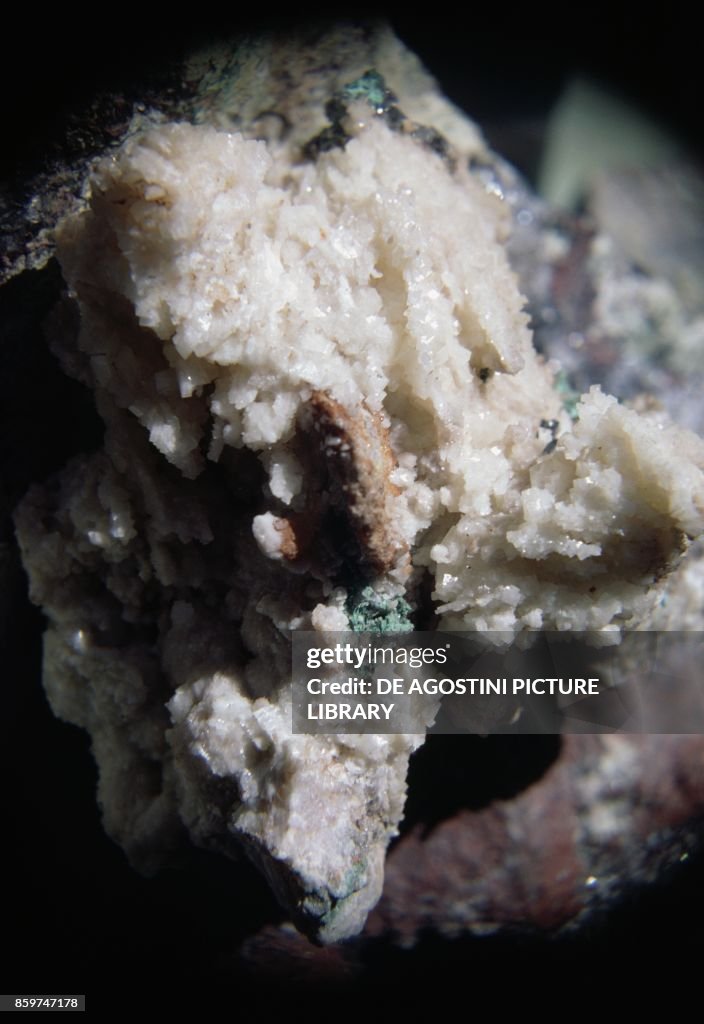 Aragonite (calcium carbonate) crystals