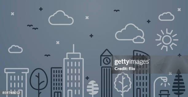 city line drawing background - federal bar stock illustrations