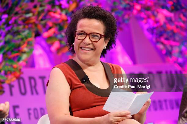 Global Women Leaders Honoree, Rede Mulher Empreendedora founder Ana Fontes speaks onstage at the Fortune Most Powerful Women Summit - Day 2 on...