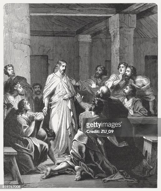 耶穌的門徒 (約翰 20，19-20)，外觀發表 1886 - 使徒 幅插畫檔、美工圖案、卡通及圖標