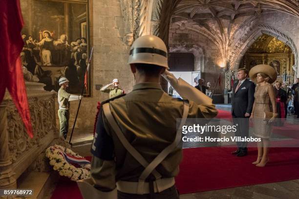 King Willem-Alexander of The Netherlands and Queen Maxima of The Netherlands pay homage to Luis Vaz de Camoes, Portugal's and the Portuguese...