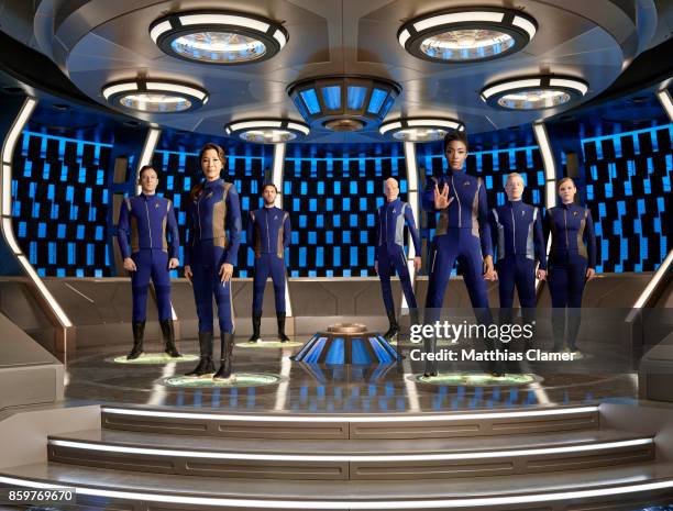 Jason Isaacs, Michelle Yeoh, Shazad Latif, Doug Jones, Sonequa Martin-Green, Anthony Rapp and Mary Wiseman from Star Trek Discovery are photographed...