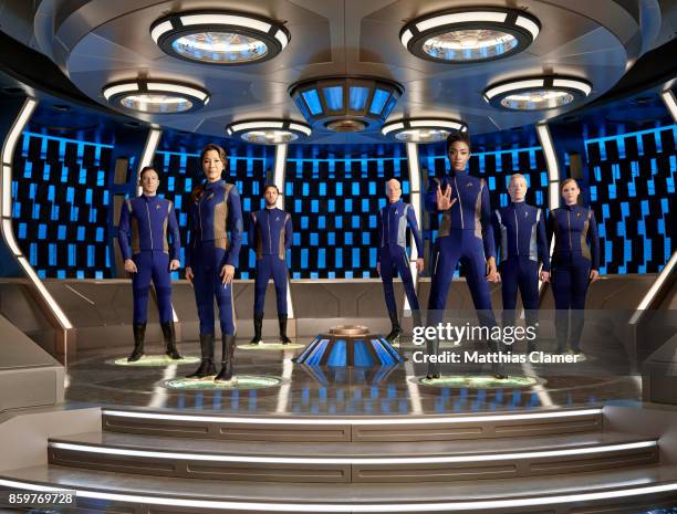 Jason Isaacs, Michelle Yeoh, Shazad Latif, Doug Jones, Sonequa Martin-Green, Anthony Rapp and Mary Wiseman from Star Trek Discovery are photographed...