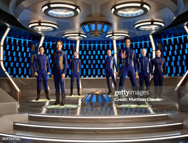 Jason Isaacs, Michelle Yeoh, Shazad Latif, Doug Jones, Sonequa Martin-Green, Anthony Rapp and Mary Wiseman from Star Trek Discovery are photographed...