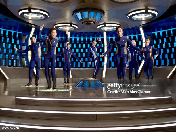 Jason Isaacs, Michelle Yeoh, Shazad Latif, Doug Jones, Sonequa Martin-Green, Anthony Rapp and Mary Wiseman from Star Trek Discovery are photographed...