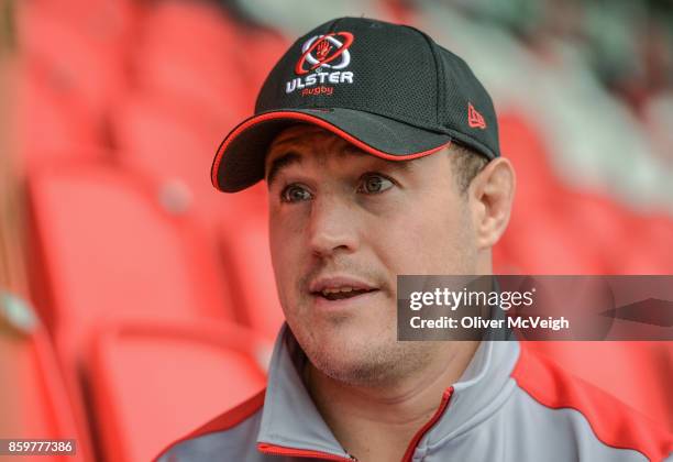 Belfast , Ireland - 10 October 2017; Rob Herring of Ulster after a press conference at Kingspan Stadium in Belfast.