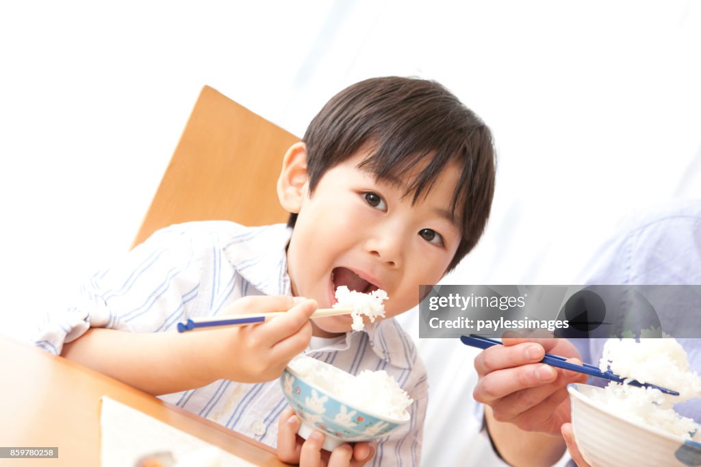 Boys eating