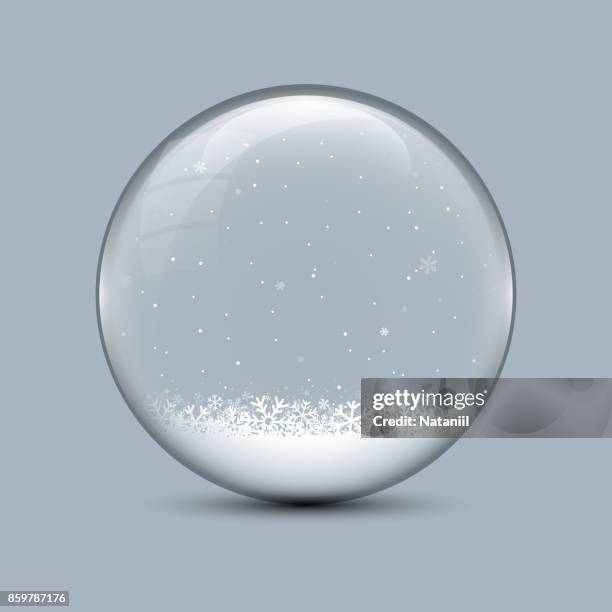 ilustrações de stock, clip art, desenhos animados e ícones de christmas snow globe - bola de cristal com neve