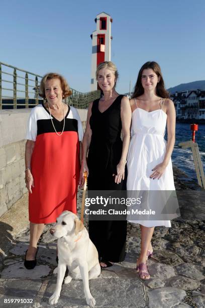 Doïna Trandabur, Michèle Laroque, Oriane Deschamps attends the 4th International Film Festival of St Jean de Luz on October 7, 2017 in Saint Jean de...