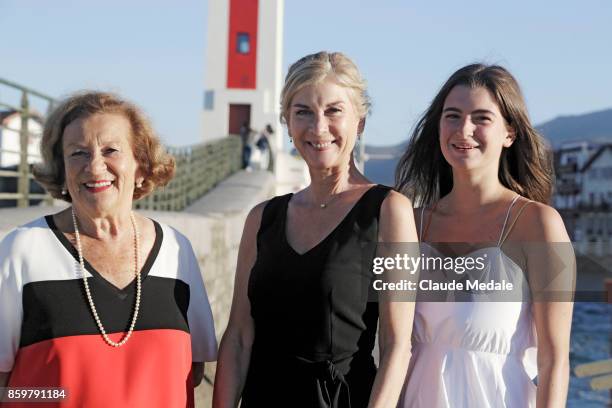 Doïna Trandabur, Michèle Laroque, Oriane Deschamps attends the 4th International Film Festival of St Jean de Luz on October 7, 2017 in Saint Jean de...