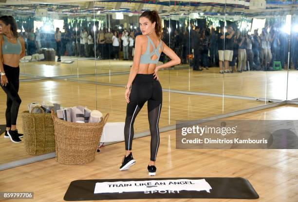 Train Like an Angel with Alessandra Ambrosio in Victorias Secret Angel Max Sport Bra at Tracy Anderson on October 10, 2017 in New York City.