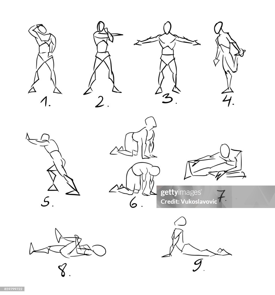Post Stretchig exercício exercícios Sketch
