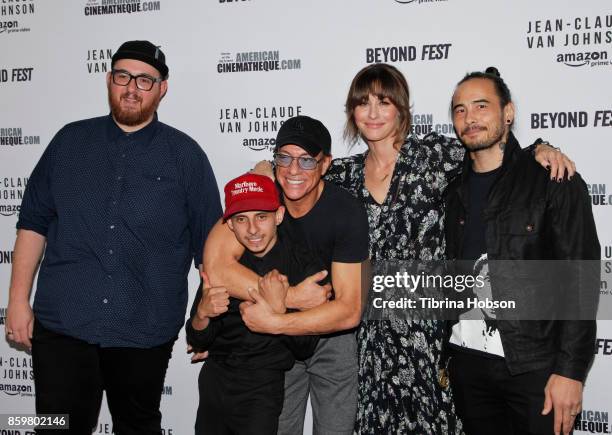 Peter Atencio, Moises Arias, Jean-Claude Van Damme, Kat Foster and Dave Callaham attend Beyond Fest's screening of Amazon's 'Jean-Claude Van Johnson'...