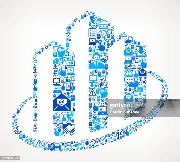 cityscape buildings tech support vector icon pattern - server technician stock illustrations