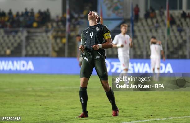 Jann-Fiete Arp of Germany shows his frustration during the FIFA U-17 World Cup India 2017 group C match between Iran and Germany at Pandit Jawaharlal...