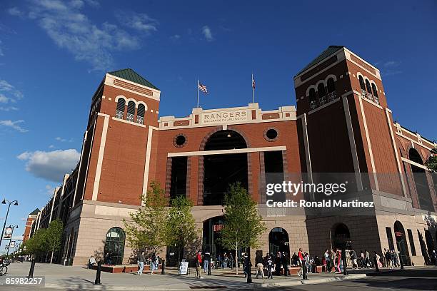 General view of Rangers Ballpark in Arlington before a game against the Baltimore Orioles and the Texas Rangers on April 13, 2009 in Arlington, Texas.