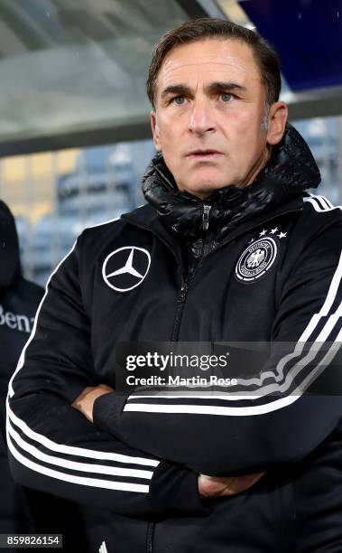 Stefan Kuntz, head coach of Germany looks on before the UEFA Under21 Euro 2019 Qualifier match between U21 of Norway and U21 of Germany at Marienlyst...