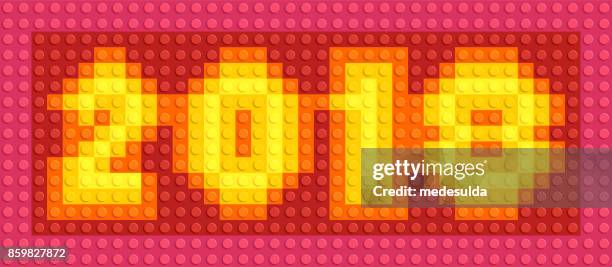 new year - plastic building bricks stock illustrations