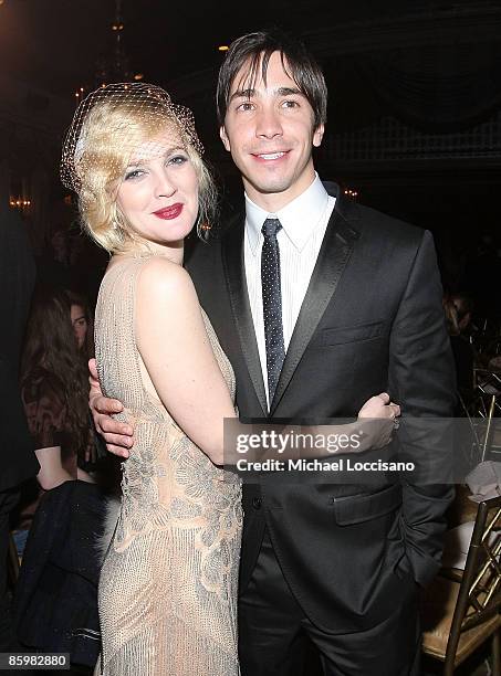 Actress Drew Barrymore and actor Justin Long attend the after party for HBO Films "Grey Gardens"at the Pierre on April 14, 2009 in New York City.