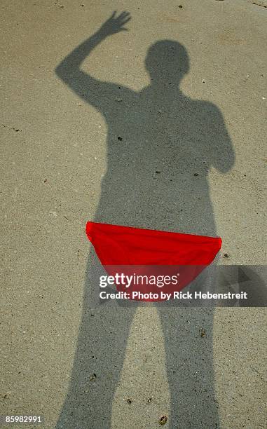 shadow wearing red underwear - shawnee kansas foto e immagini stock