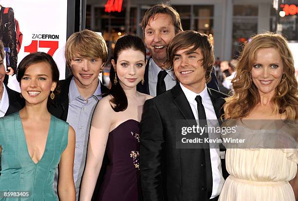 Actress Allison Miller, actor Sterling Knight, actress Michelle Trachtenberg, director Burr Steers, actor Zac Efron and actress Leslie Mann arrive at...