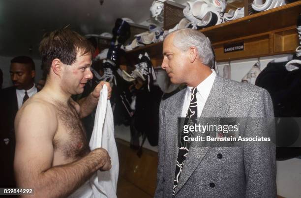 Jimmy Carson of the Los Angeles Kings after game 6 of the first round playoffs on April 29, 1993 at the Great Western Forum in Inglewood, California.
