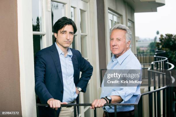 Director Noah Baumbach and Dustin Hoffman of the film The Meyerowitz Stories' are photographed for Los Angeles Times on September 19, 2017 in Los...