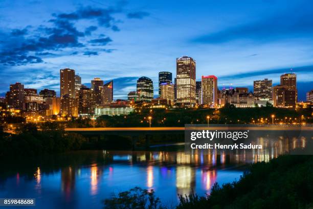 evening in edmonton - edmonton sunset stock pictures, royalty-free photos & images