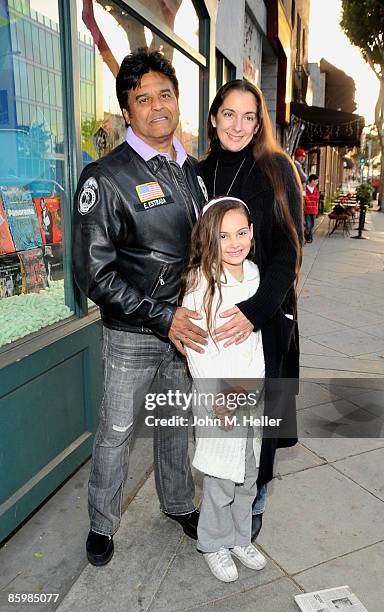 Erik Estrada, Francesca Estrada and Nanette Estrada attend the book signing of Kathy Ireland's new book "Real Solutions For Busy Moms" at Book Soup...